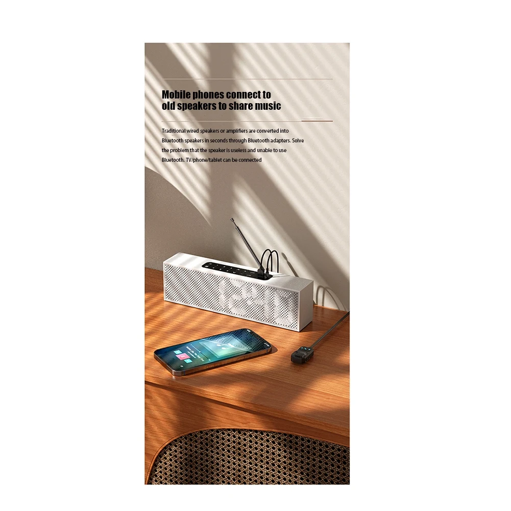 Récepteur Bluetooth de voiture AUX 3.5mm, adaptateur audio, émetteur Bluetooth 5.1