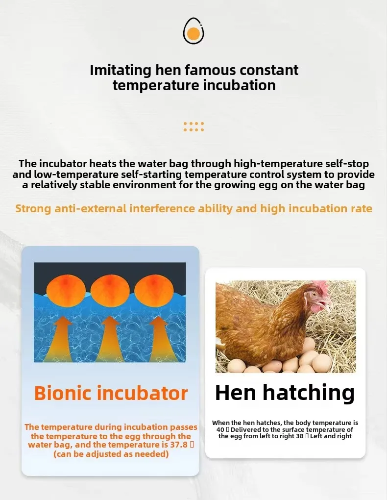 Poultry Incubator Bionic Waterbed and Incubator All-in-One Machine Thermostatic Incubator Manual Turnover USB Duck Goose Quail