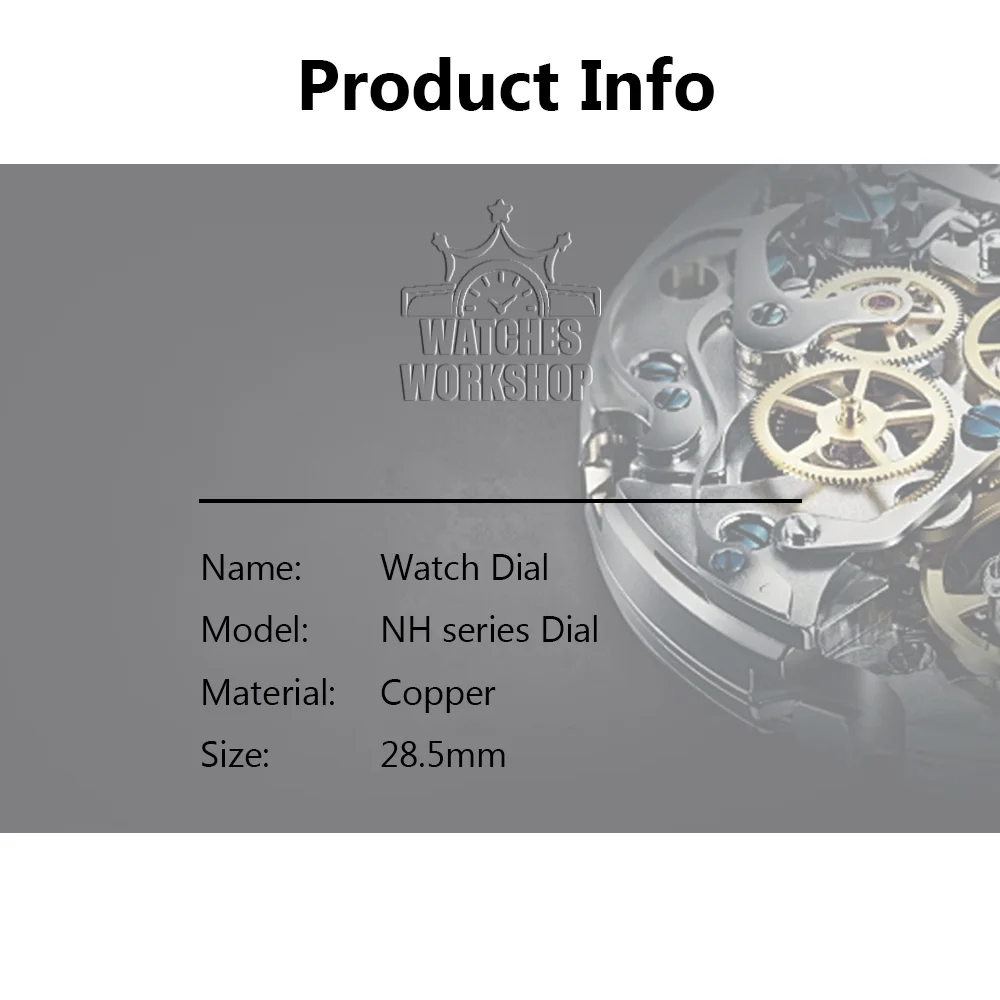 28.5mm Circuit Current Texture 3D Watch Dial DIY Mod Fit NH34 NH35 NH36 4R35 4R36 Mechanical Watch Replacement Parts