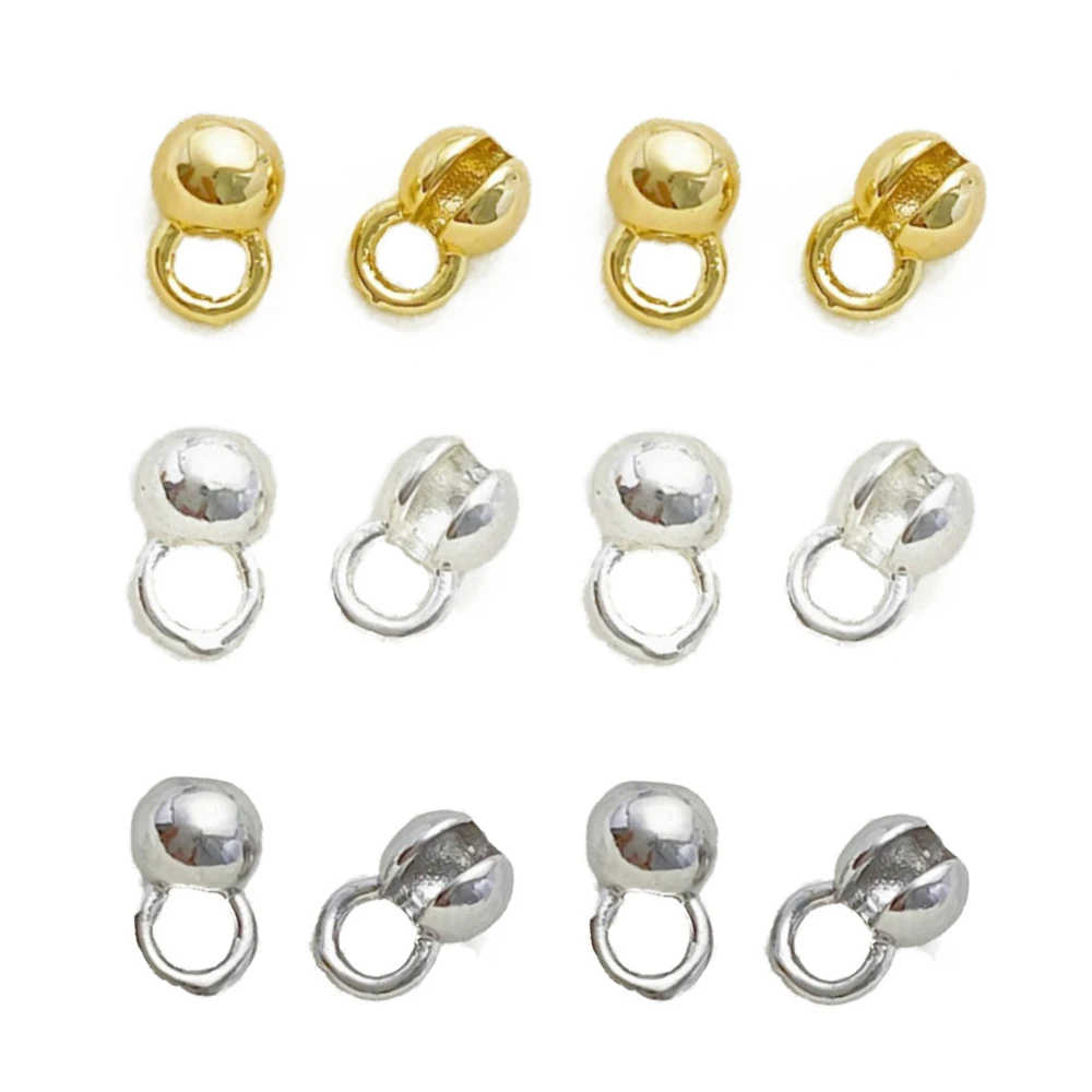 10pcs 18K Gold Plated Crimp Bead with Loop Shell Tip End Connector For DIY Bracelet Necklace Jewelry Making Supplies Accessories