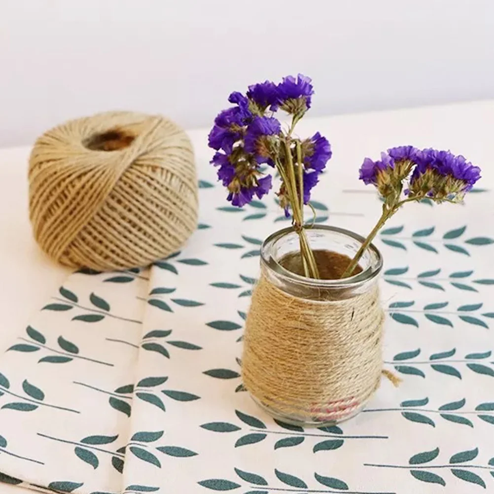 

1 рулон натурального джутового шпагата, 100 м, конопляный шнур для рукоделия, декоративная веревка, подарочная упаковка, вечерние, садовые переплеты, сверхмощная веревка