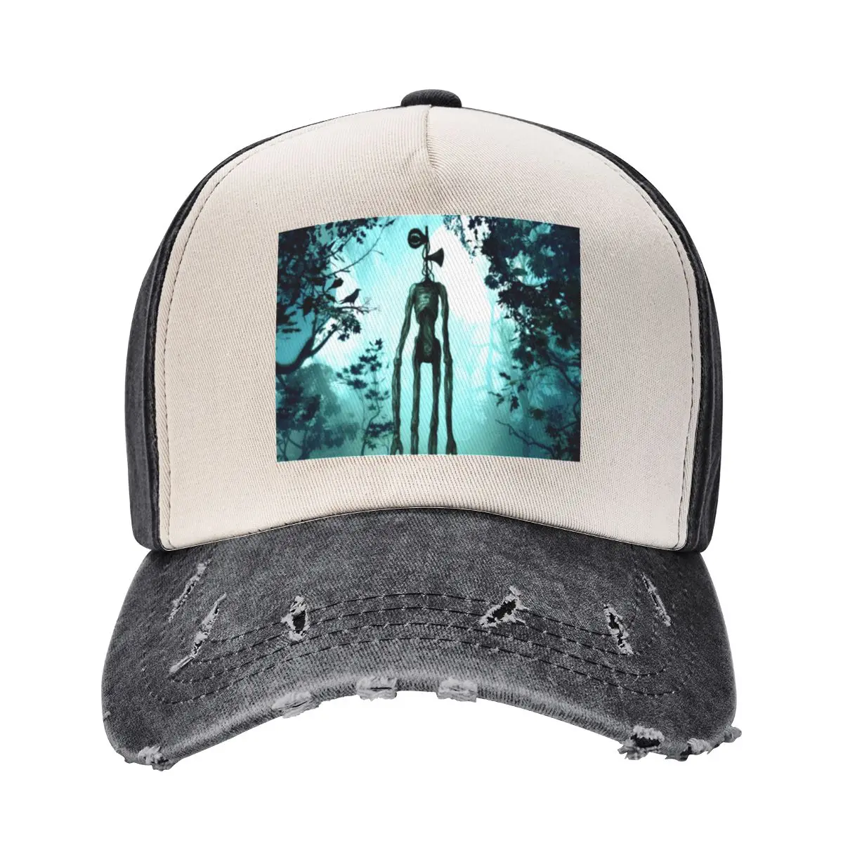 Siren head in horror backgroundCap Baseball Cap Beach Outing party Hat Hat Man Luxury Girl'S Hats Men's