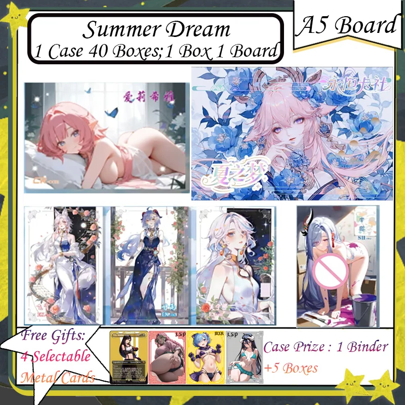 

Summer Dream A5 Board New Goddess Story Card Аниме Goddess Albedo Nezuko Rem Nami Купальник Бикини Waifu Booster Box Подарки для хобби
