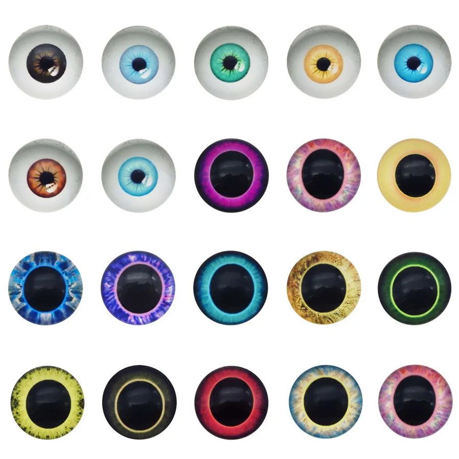 10-50PCS 6-30mm Dragon Eyes Cabochons Flatback Round Eye Pupil Glass Earring Cameo Human Doll Toy Eyes Jewelry Making Accessory