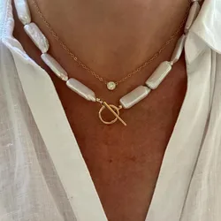 Elegant Jewelry Crystal Pendant Necklace Irregula Imitation pearl Chain Unquie Women Valentine's Fashion Necklace Wholesale N435