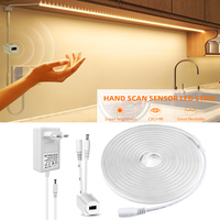 DC12V LED under Cabinet Light COB Strip Hand Scan Sensor Switch Waterproof Neon Tape Kitchen Wardrobe Closet Lighting