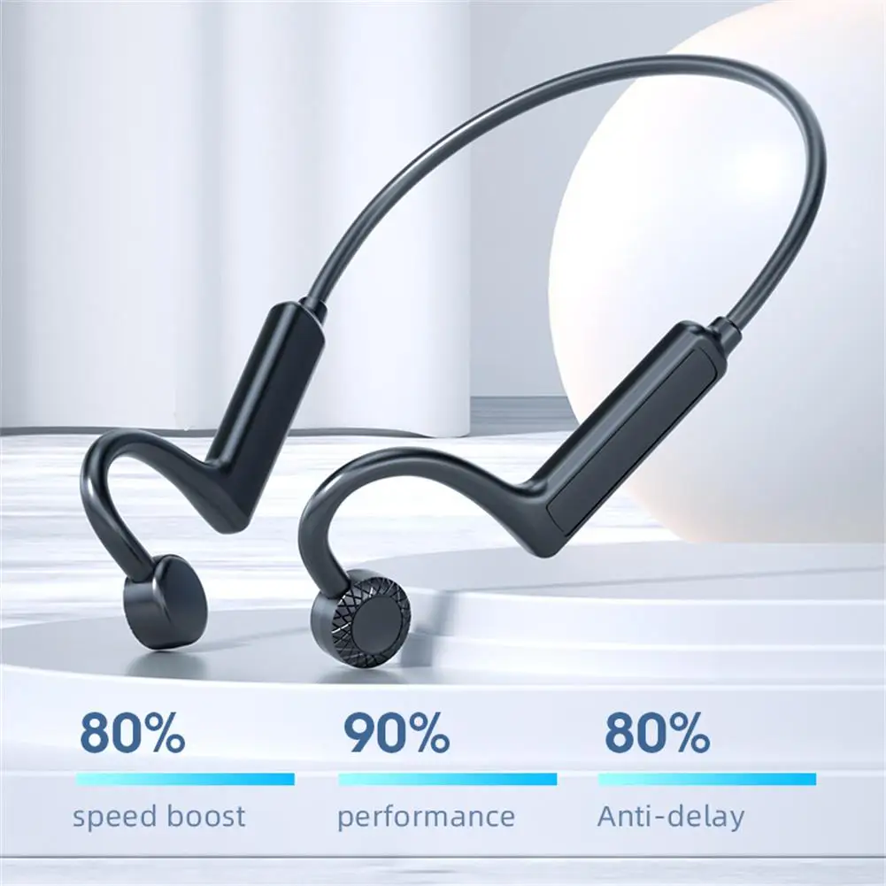 Ks19 TWS Bone Conduction Earphone, fones de ouvido sem fio Bluetooth, Neckband Sports Headset, fone de ouvido auditivo, mãos livres com microfone