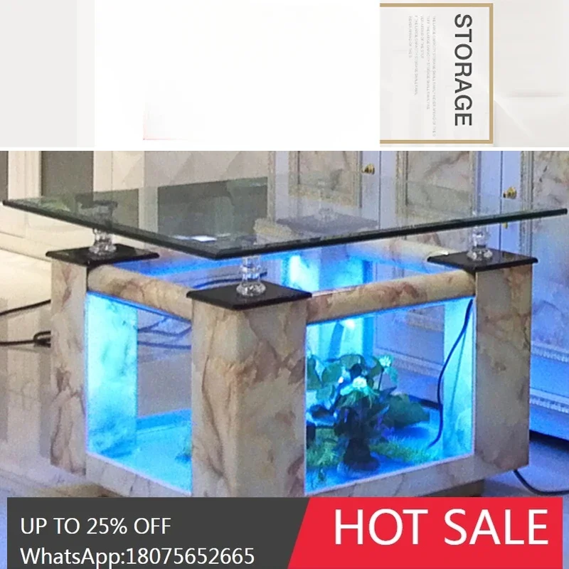 

square coffee table fish tank with landscaping ecological turtle small glass tank