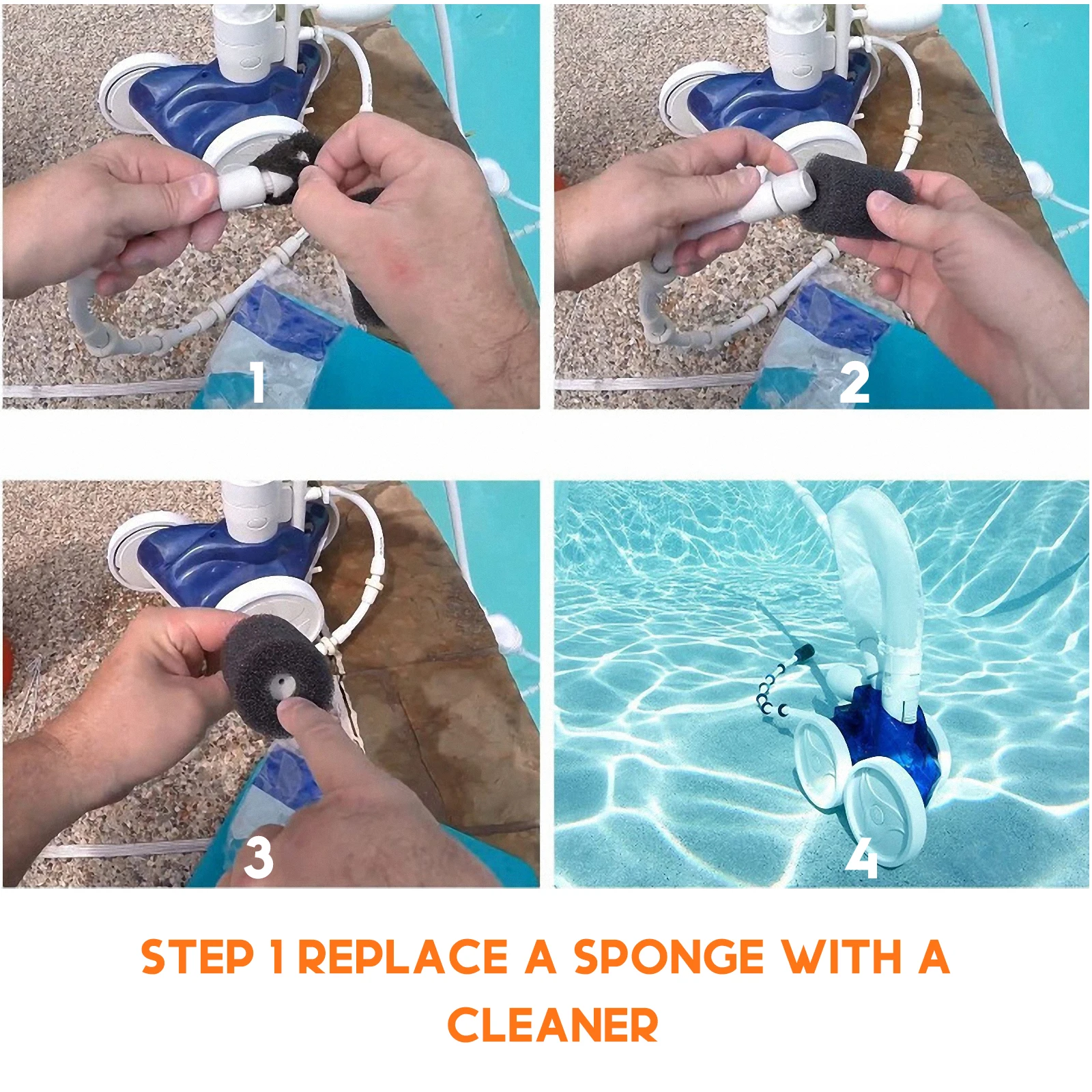 

Flexible Pool Cleaner Replacement Durable Rubber Easy Installation No Tools Extended Length Inground Swimming Pools for Cleaning