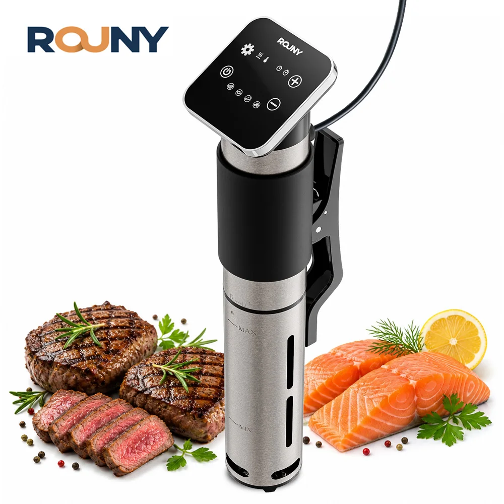 ROUNY LED Touch Precision Cooker, Sous Vide Vacuum Slow Cooker, 1300W PTC Fast Heating, IPX7 Washable, Dry-Burn & Overheat Prote