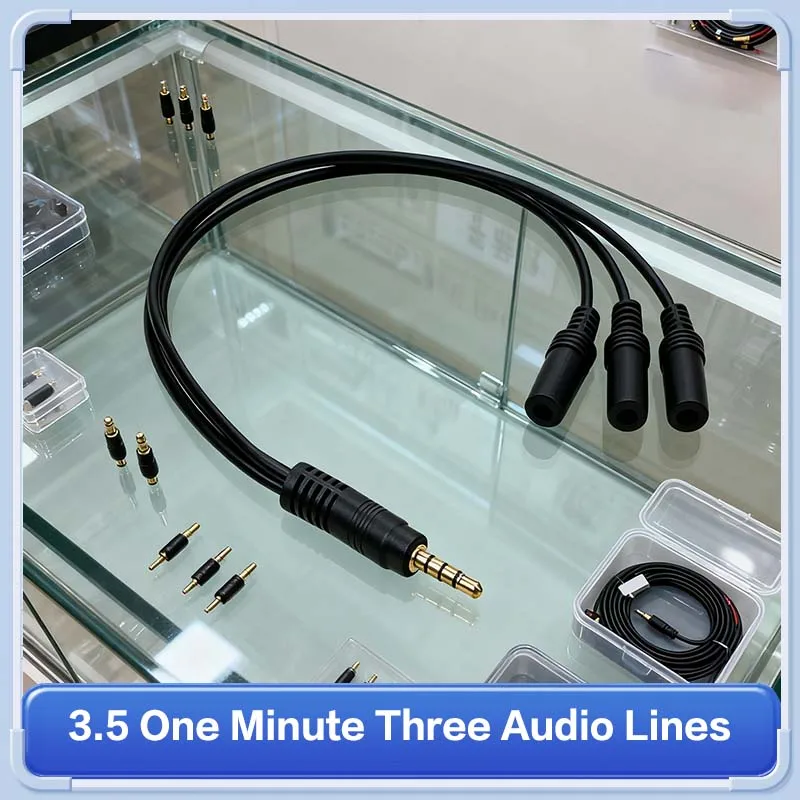 3.5 مللي متر 3 طريقة ميناء Aux متعدد سماعة سماعة مقسم صوت محول 3.5 مللي متر جاك محور الفاصل كابل الصوت 1 ذكر إلى 3 أنثى #2
