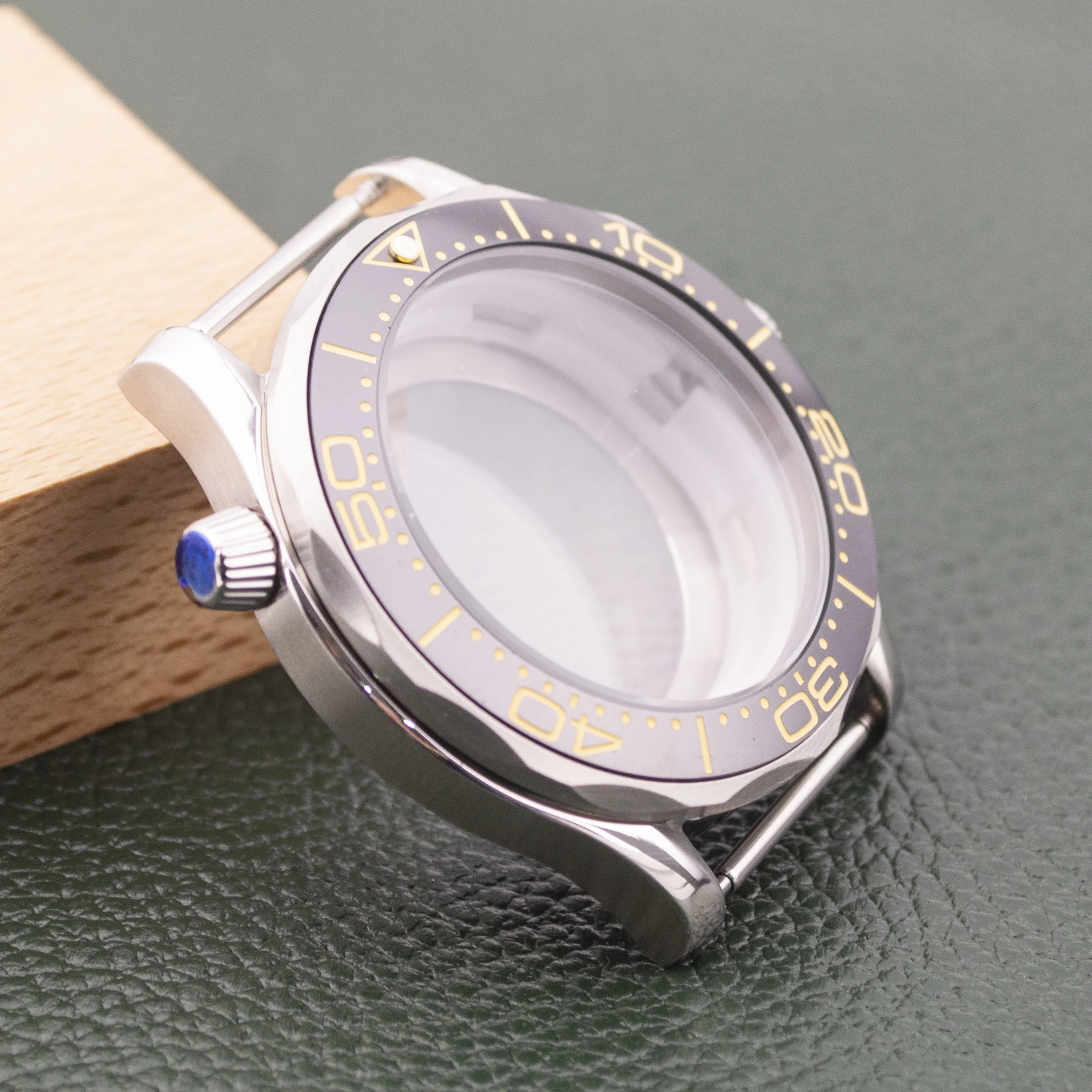 41mm NH35 Case Bezel 38MM Ceramic Seamaster 300 Waterproof Modification for 31mm Dial Stainless Steel Watch Parts NH36 Movement