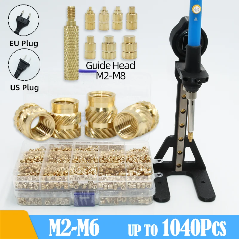 

Heat Set Thread Brass Insert Nut Tool M2 M3 M4 M5 M6 M8 Soldering Iron Tip Copper Hot Melt Insertion Nut for 3d Printing Plastic