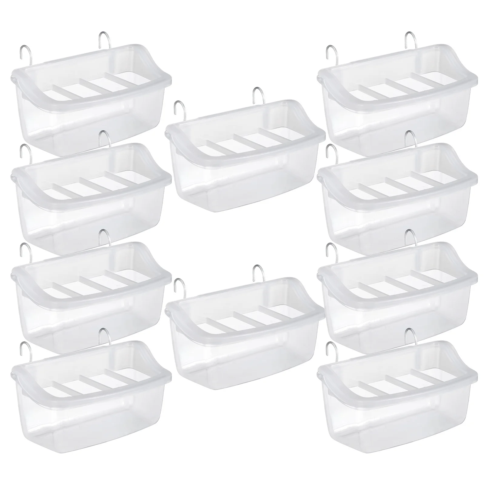 

10Pcs Parrot Feeder Dish Hanging Bird Cage Feeder Cup Spill-Proof Bird Food Bowl for Cage Easy Maintenance Feeding Solution