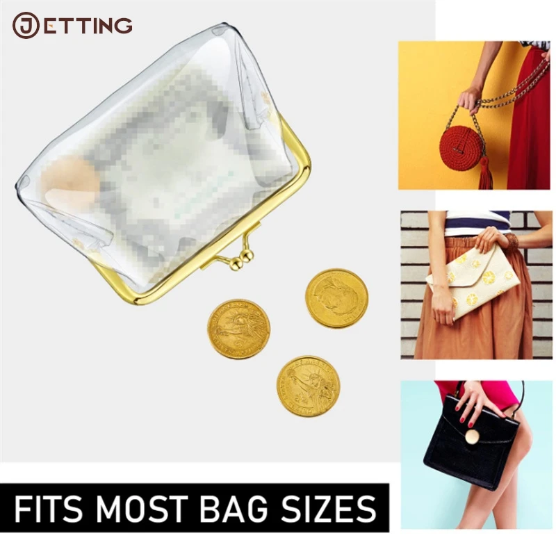 Mini Money Bags Bus Card Iron Mouth Clip Credit ID Card Small  Holder Transparent Coin Purse Change Purse