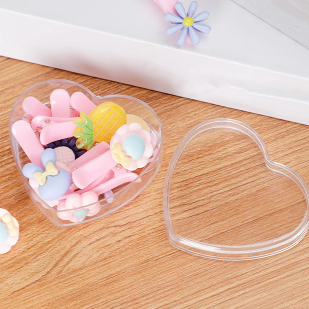 

6Pcs Adorable Heart Shaped Boxes Clear Plastic Candy Boxes for Party Favors Table Decorations Small Item Storage Gifts