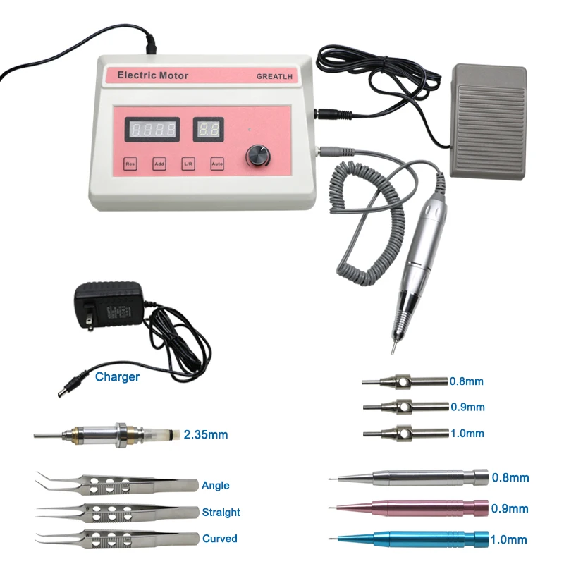 Kit de Trasplante Capilar FUE, Implante Capilar FUE, Máquina de Trasplante Capilar con Micromotor, Herramientas de Extracción de Folículos, Herramientas de Injerto