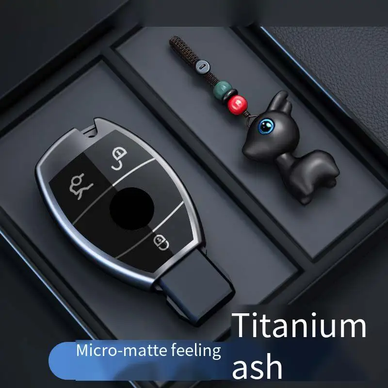 

Титановый серый чехол для дистанционного ключа автомобиля Mercedes Bnez CLA GLC GLA GLK W203 W210 W211 W204 W176 A B C R Class AMG Аксессуары