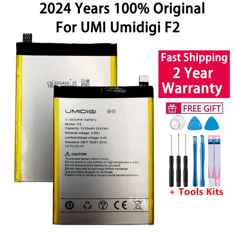 

Original High Quality For UMI Umidigi F2 5150mAh Battery Replacement Battery For Umidigi F 2 Mobile Phone Bateria AKKU+ Tools