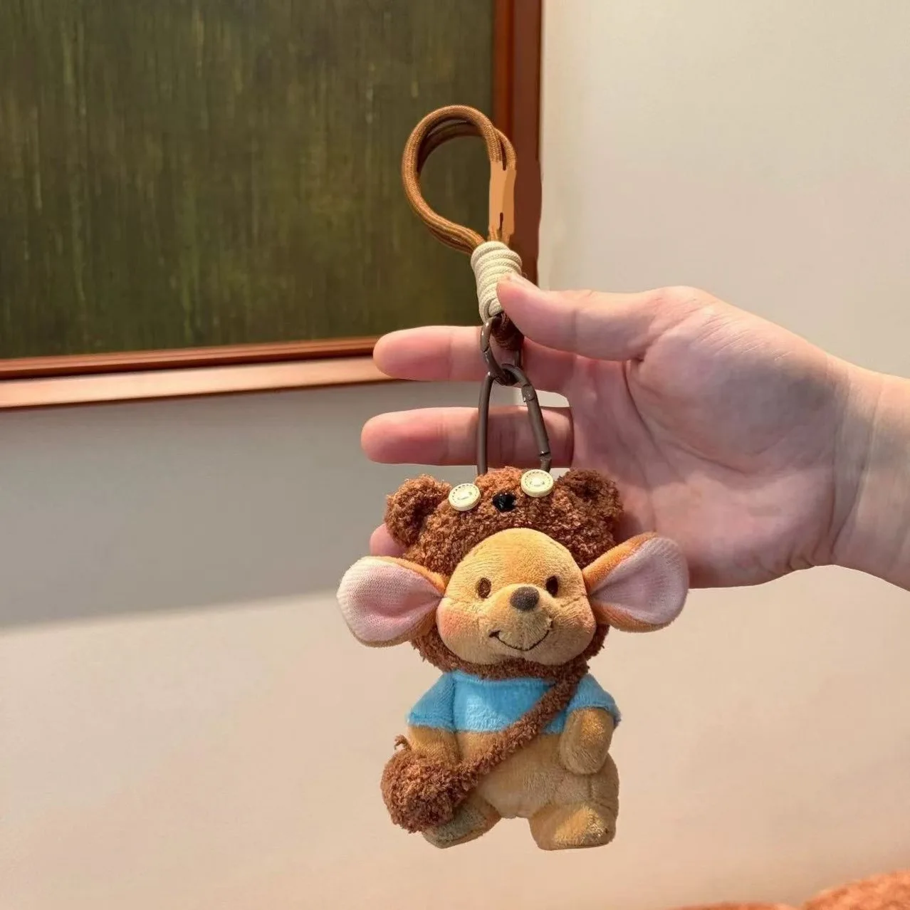 Cute Kangaroo Plush Keychain Plushie Pendant For Women Girls Bag Backpack Purse Car Keys Decoration Soft Stuffed Animal Gift