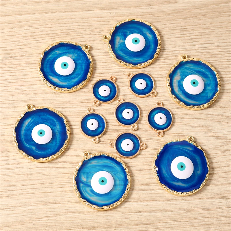 10 Stück Niedliche Emaille-Böses-Auge-Anhänger für die Herstellung von Halsketten, Ohrringen, Armbändern, DIY-Bastelarbeiten und Schmuckzubehör – Detail 4