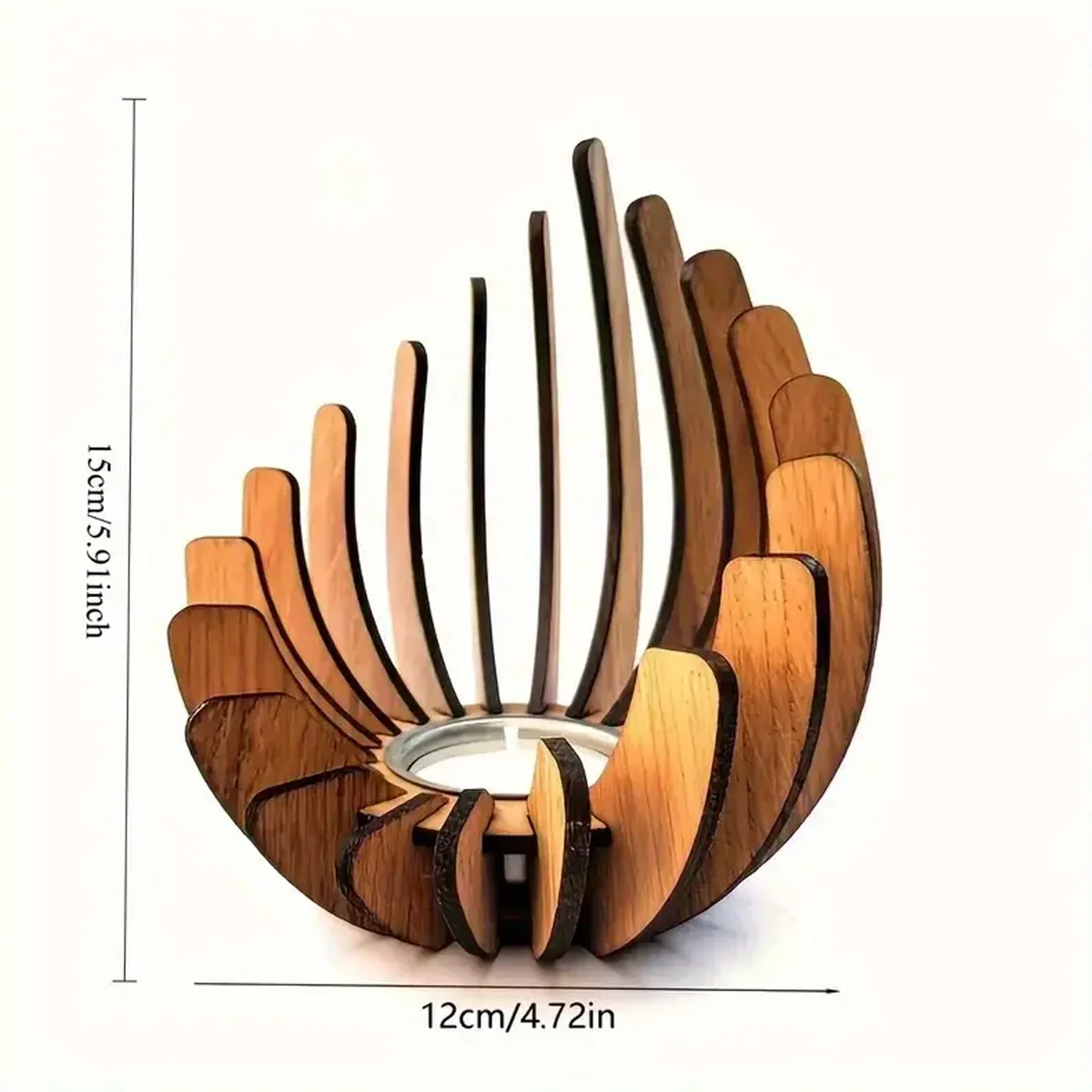 Wooden Lotus Candle Holder 5