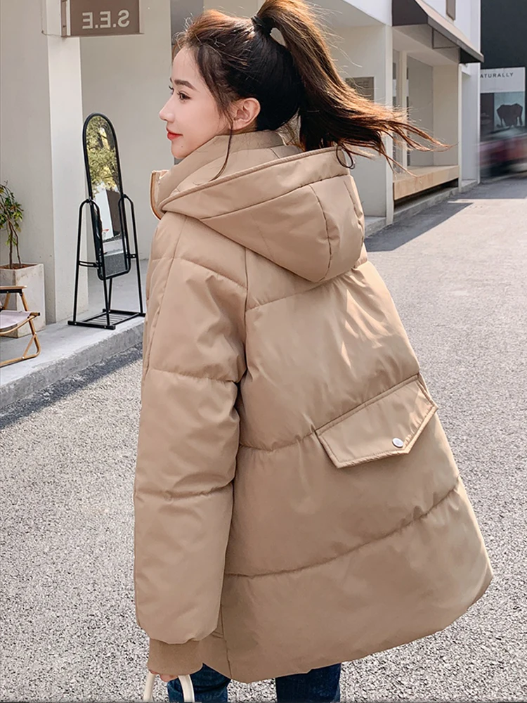 

2023 New Winter Women Jackets Hooded Casual Down Cotton Coat Female Thick Warm Female OutwearWindproof Coats Overcoat