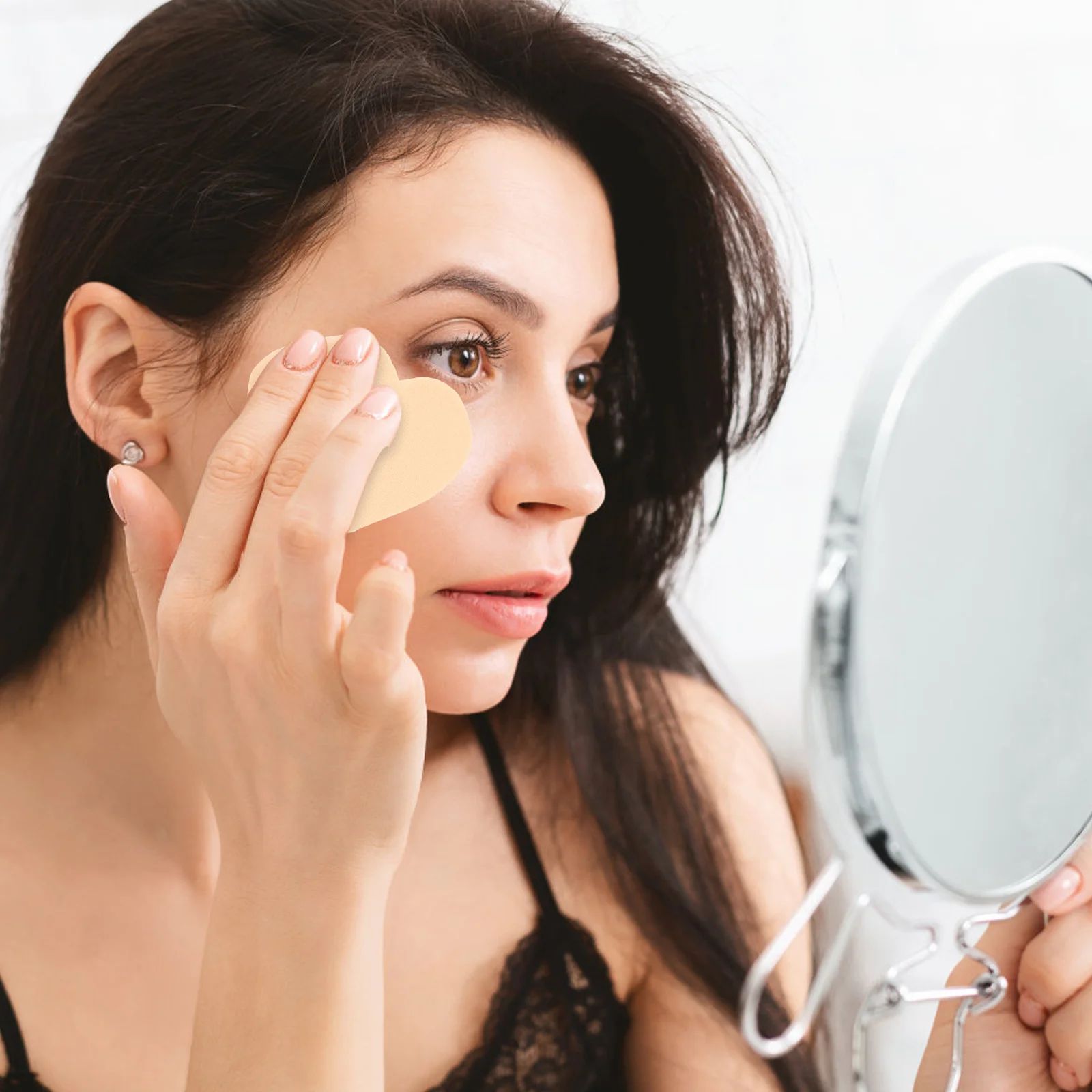 4 قطع من إسفنجات المكياج على شكل قلب للنساء، رطبة وجافة، ذات استخدام مزدوج، خلاطات كريم الأساس، مجموعة إسفنجة ناعمة محمولة #6