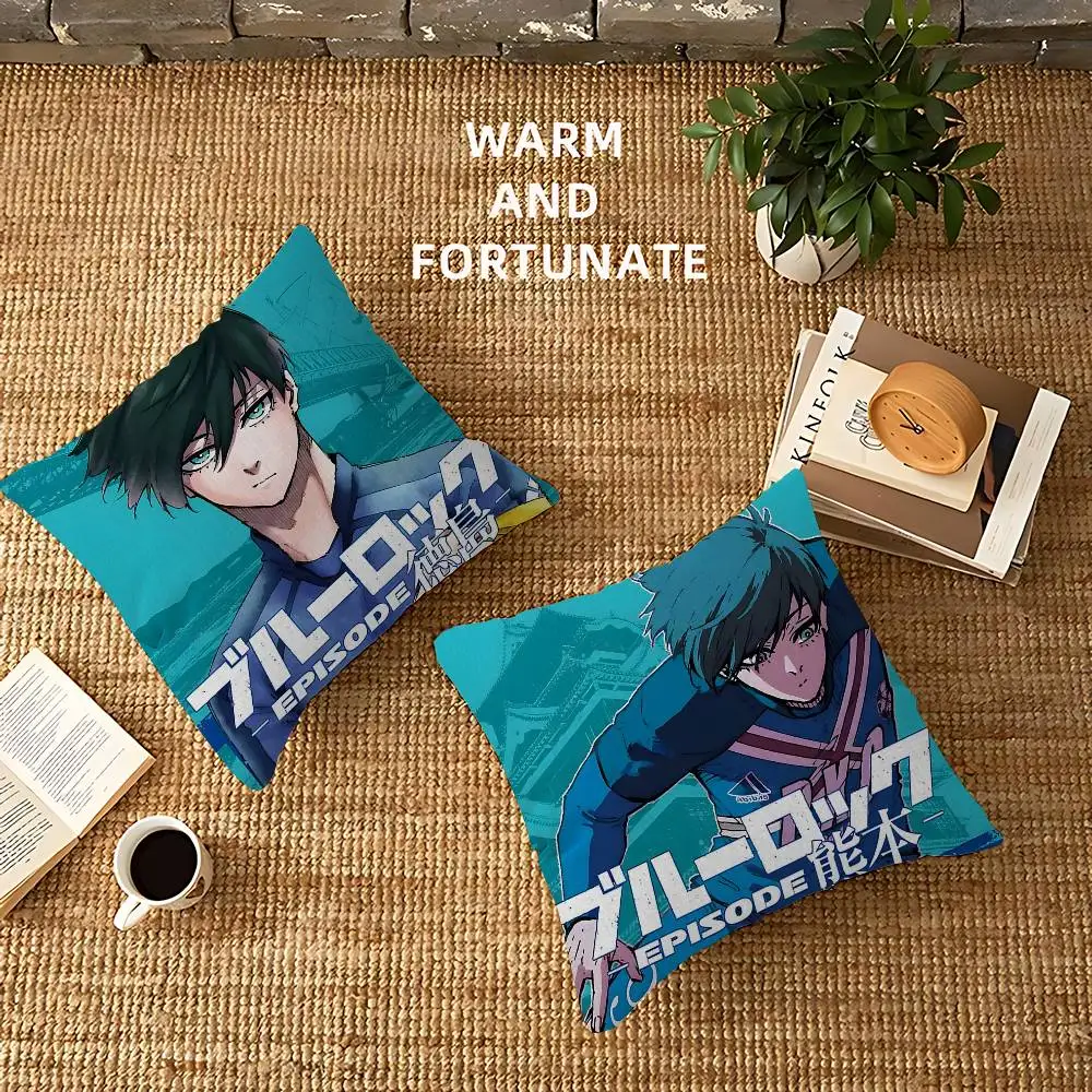 

Anime Blue Lock Cushion Cover Inches Farmhouse Decor Home Throw Pillow Covers for Couch Decorations