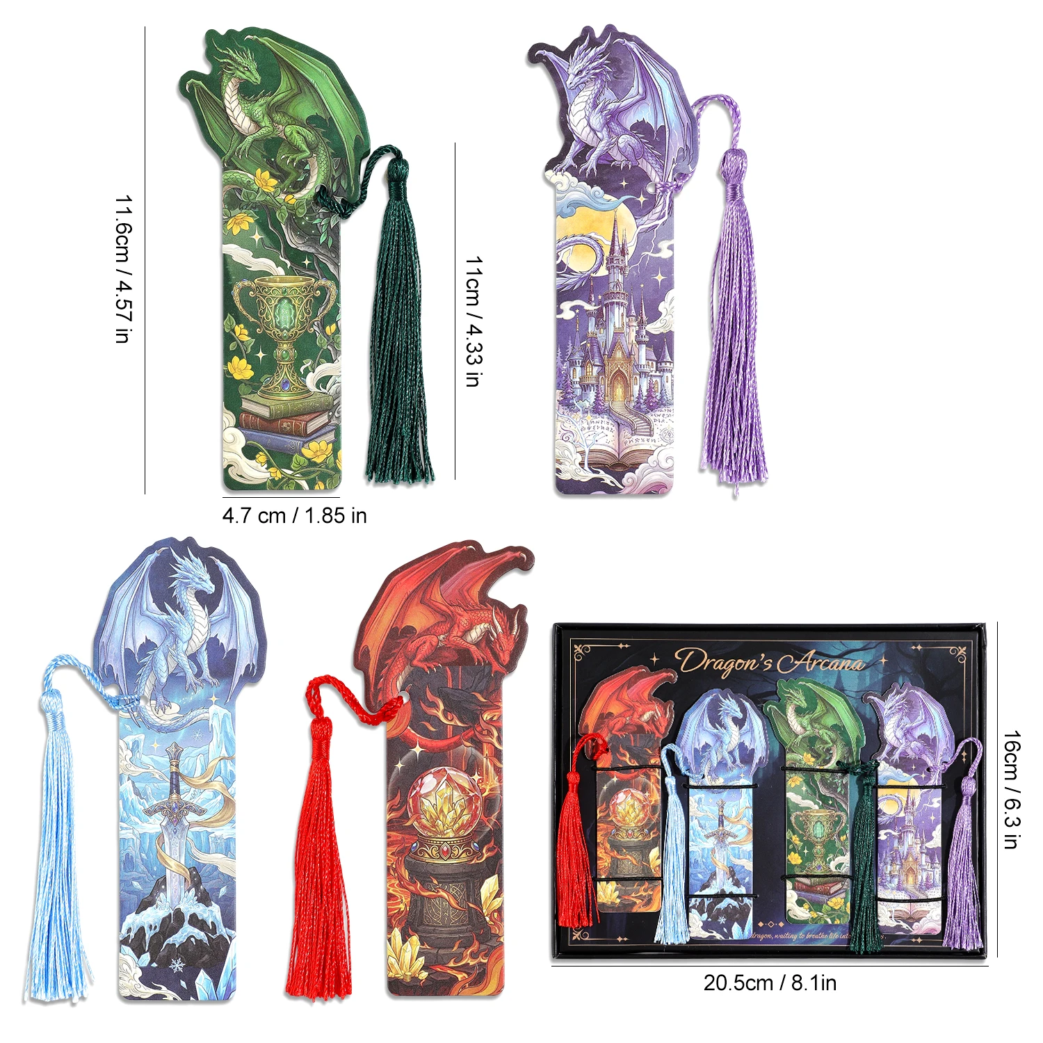 4Pcs Fantasy Dragon Leather Bo - đánh giá và giá Resin Art Bookmark