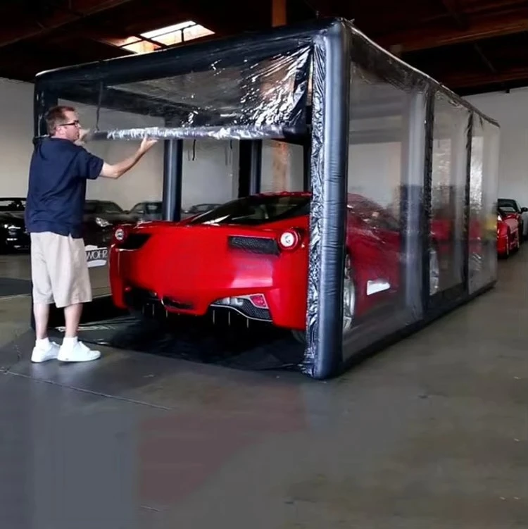 

JC Waterproof Performance Inflatable Transparent Car Garage Capsule Tent Garage Inflatable Car Cover Display Case