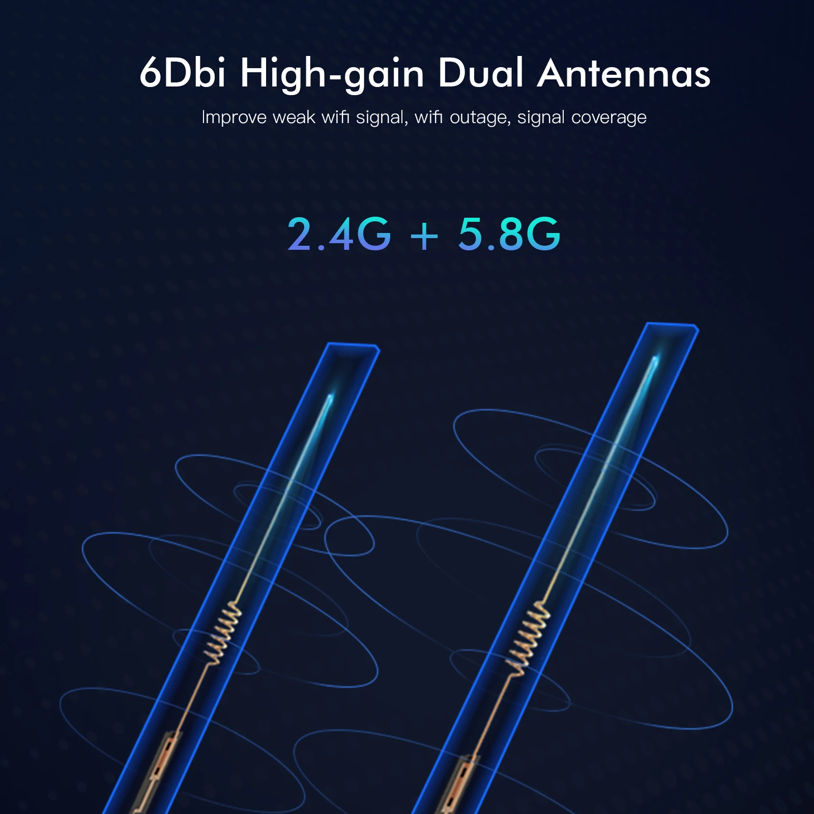 EDUP 7102 WiFi Network Card High Gain Expansion Antenna Supports 2.4G/5G Dual Band with PCIE Desktop Network Card WiFi Adapter