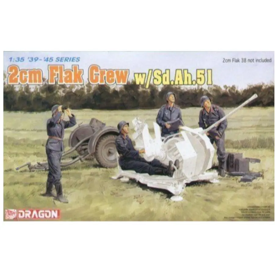 

Комплект пластиковой модели Dragon Flak Crew 2 см с SD.Ah.51 6368, масштаб 1/35, 6368