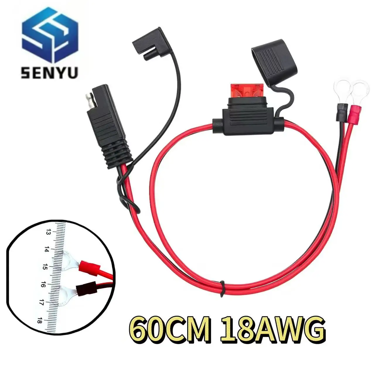 12V Charger Cable For Motorcycle  Battery Terminal To SAE To O-ring Connector Extension Cable for Battery Charger Maintainer