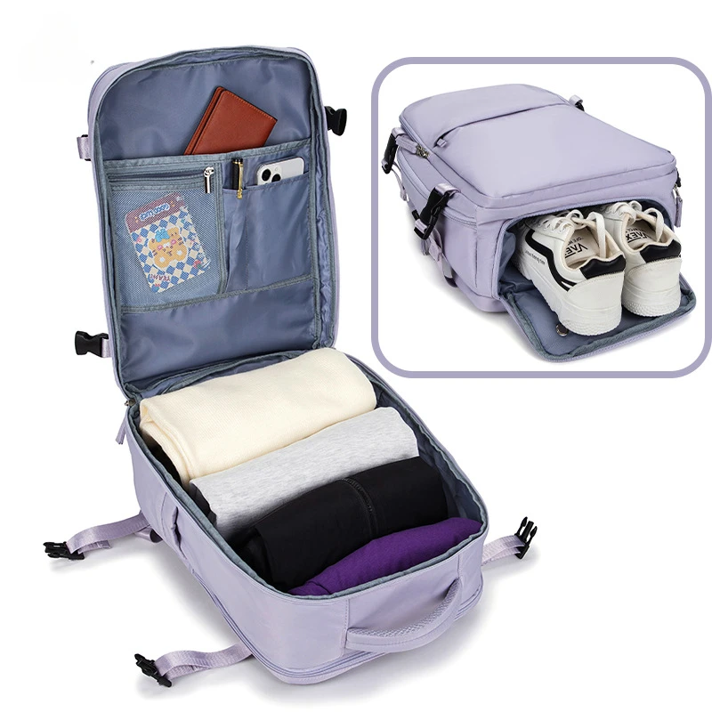 Sac à Dos Étanche pour Ordinateur Portable 15 Pouces, avec Port de Chargement USB, pour l'École, pour Fille, de Voyage, avec Compartiment à Chaussures