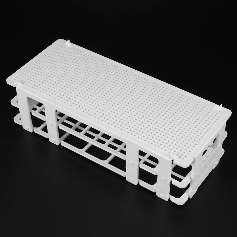 9 Packs Plastic Test Tube Rack, 21 Holes Lab Test Tube Rack Holder For 30Mm Test Tubes, White, Detachable (21 Holes)