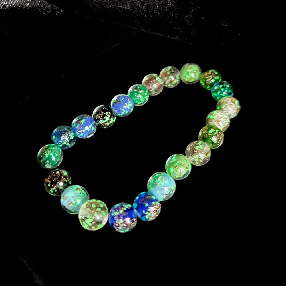 

Colorful Round Needlework Beads Ceramics Glass Crystal Gold Leaf Loose Beads Necklace DIY Jewelry Making Luminous Glass Beads