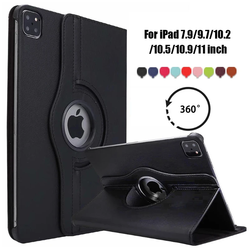 360 Rotating Case for iPad Pro 11 2022 2021 iPad Air 1 2 3 10.5 4 5 10.9 iPad 9.7 5th 6th 10.2 7th 8th 9th 10 10th Tablet Cover