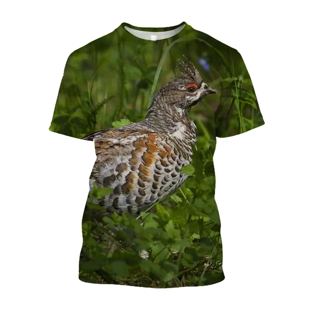 Summer Fashion Hunting Camo Bird graphic t shirts For Men New Outdoors Personality Printed Round Neck Short Sleeve Oversized Top