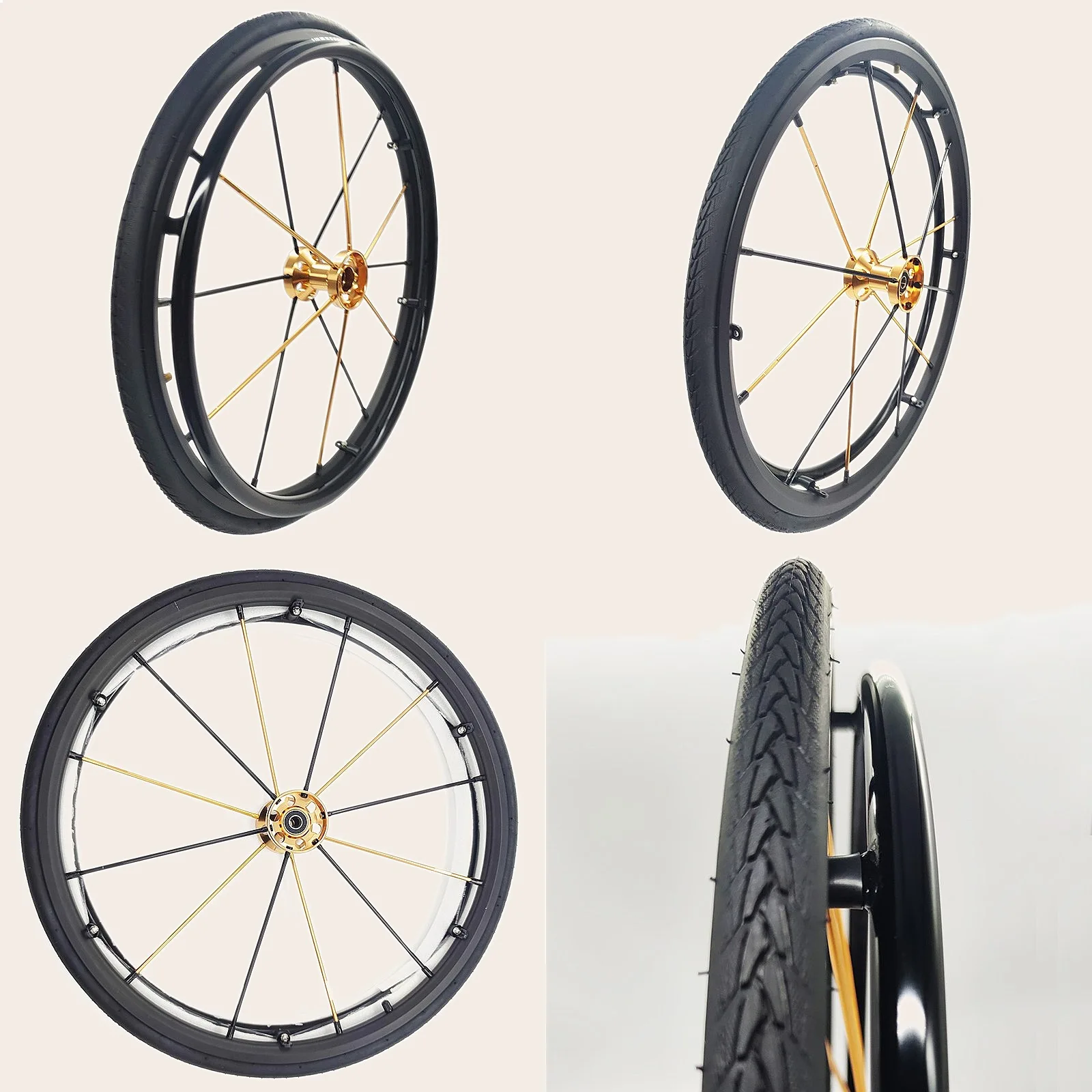 24 Inch Sports Wheelchair Rear Wheel 24x1 Inflatable Puncture Proof Tire 12/12.7mm Bearing Pair