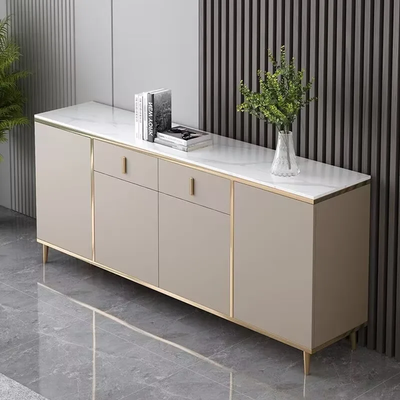 Slate dining side cabinet Modern simple light luxury tea household wall locker