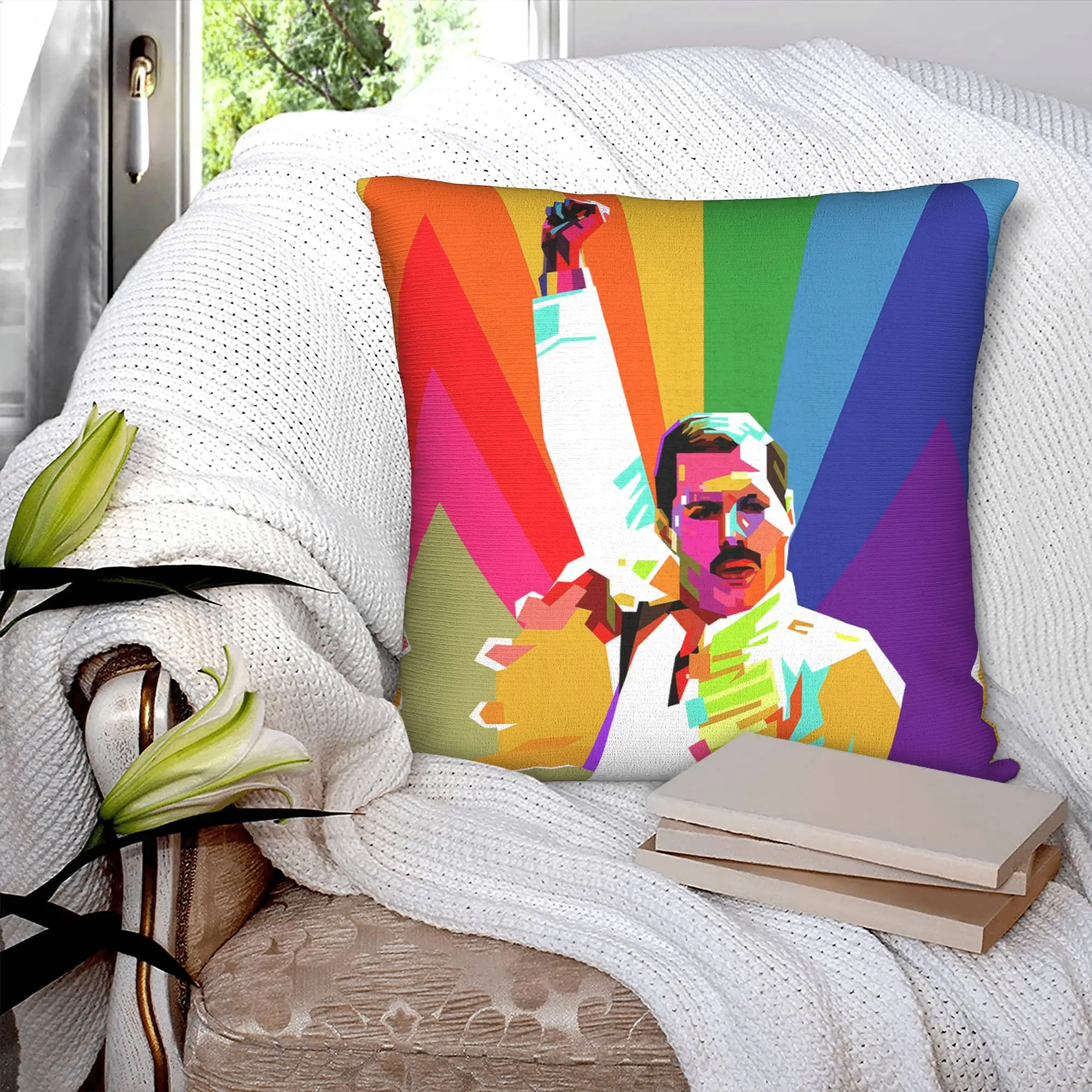 Luxury Freddie Mercury Cushion Cover 40x40cm Velvet  Pillow Case for Car Square Pillowcase Living Room Decoration