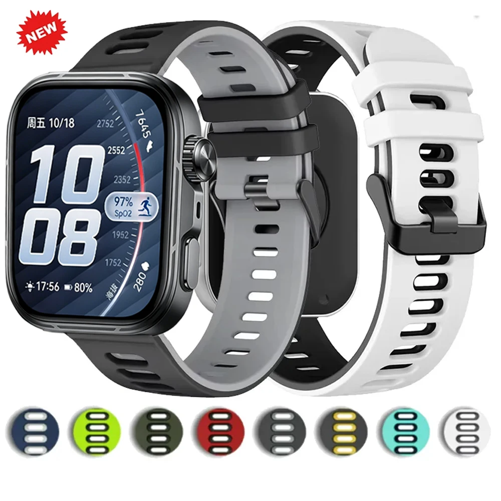 Silicone Strap For Huawei Watch Fit 5-4-3 Sport Watchband Two Color Replaceable Breathable Band For Huawei Watch Fit 5 Pro 4 Pro