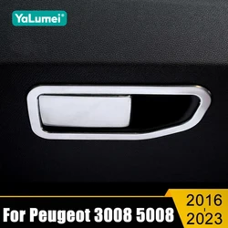 For Peugeot 3008 5008 GT 2016 2017 2018 2019 2020 2021 2022 2023 Hybrid Stainless Car Glove Box Handle Patch Cover Trim Stickers