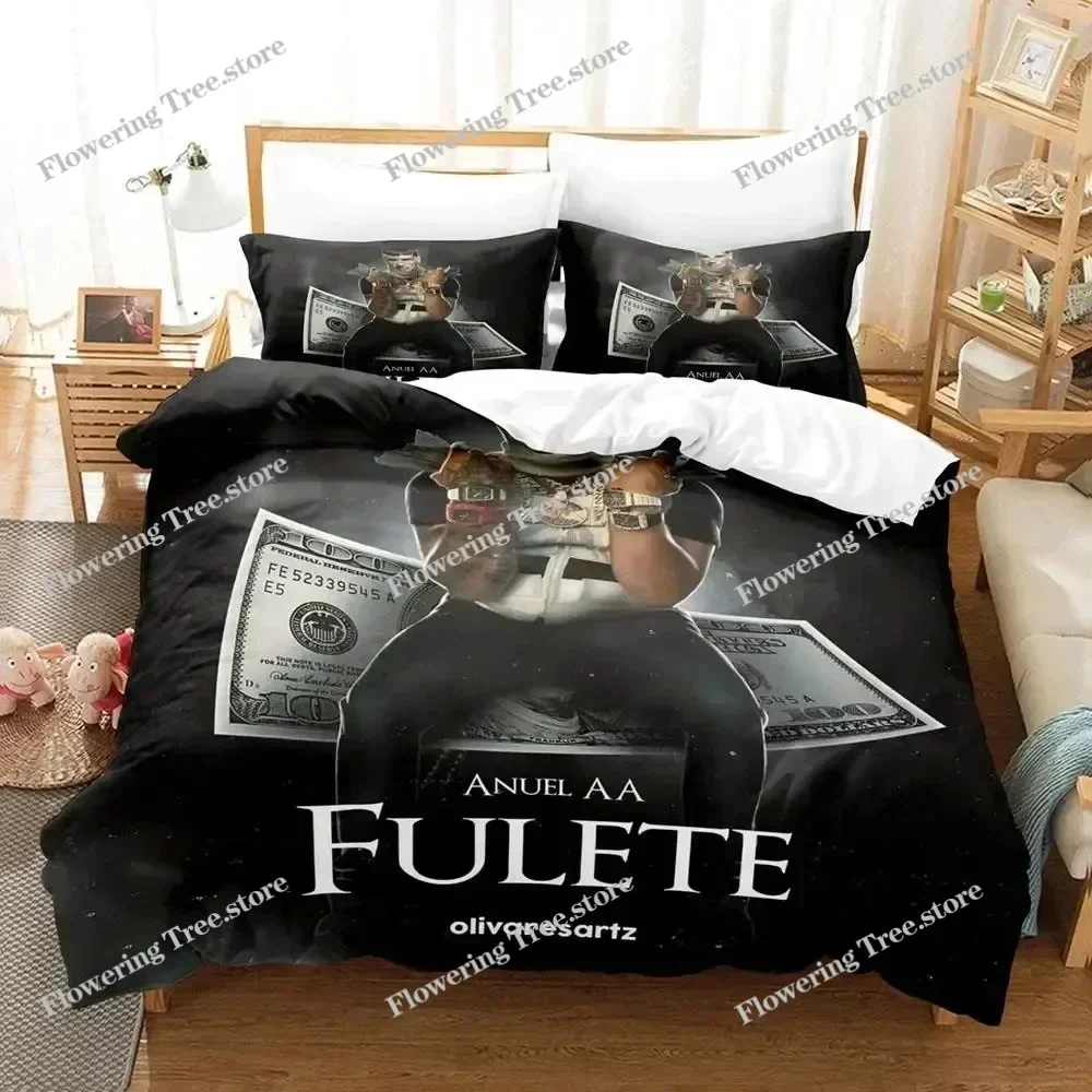 

3D Print Real Hasta la Muerte Anuel Bedding Set Duvet Cover Bed Set Quilt Cover Pillowcase Comforter king Queen Size Boys Adult0