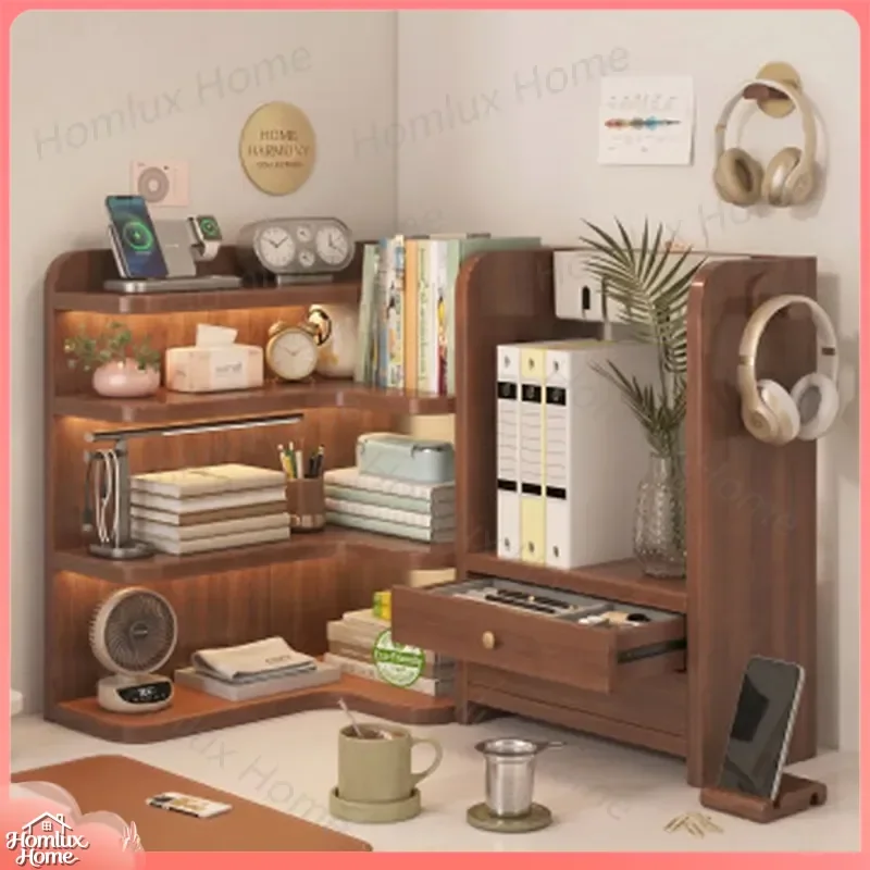 Desktop Corner Shelf for Student Home Office Desk Simple Storage Locker Sub Desk Station Bookshelf Wall Mounted Space Saving