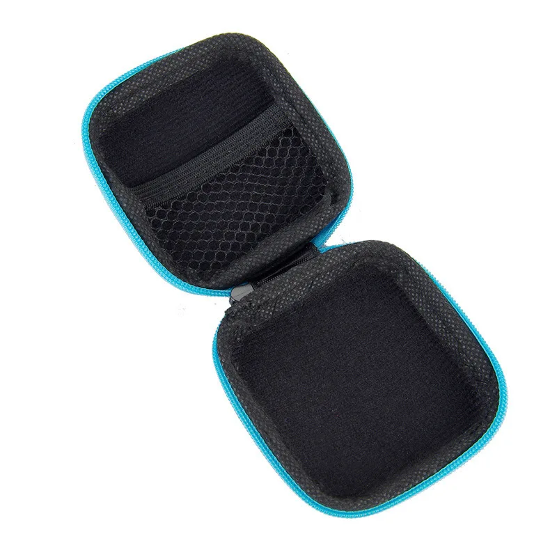 Mini Zipper Hard Headphone Holder Case Portable Earbuds Pouch box Earphone Storage Bag Protective USB Cable Organizer