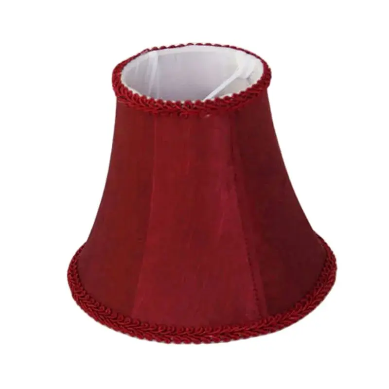 DIA15cm Vintage Red Wine Color Wall Lampshade,DIY Fabric Chandelier Candle Covers , Mini Table Lamp shades, Clip On