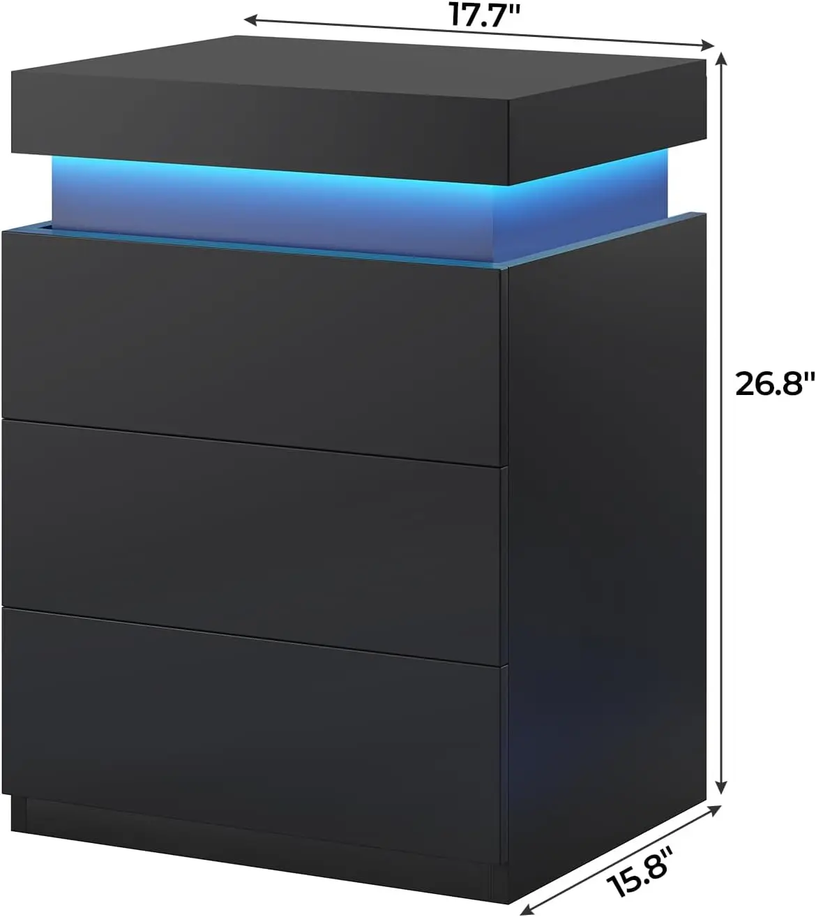 حوامل ليلية لمجموعة غرف النوم مكونة من 2، منضدة مع قاعدة شحن وسطح منزلق، طاولة بجانب السرير مع منافذ طاقة و
