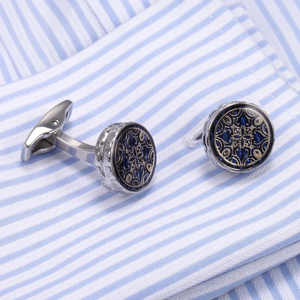 New French Shirts Cufflinks Retro Pattern Fashion Men's High-quality Cuff Buttons Male Jewelry Gifts